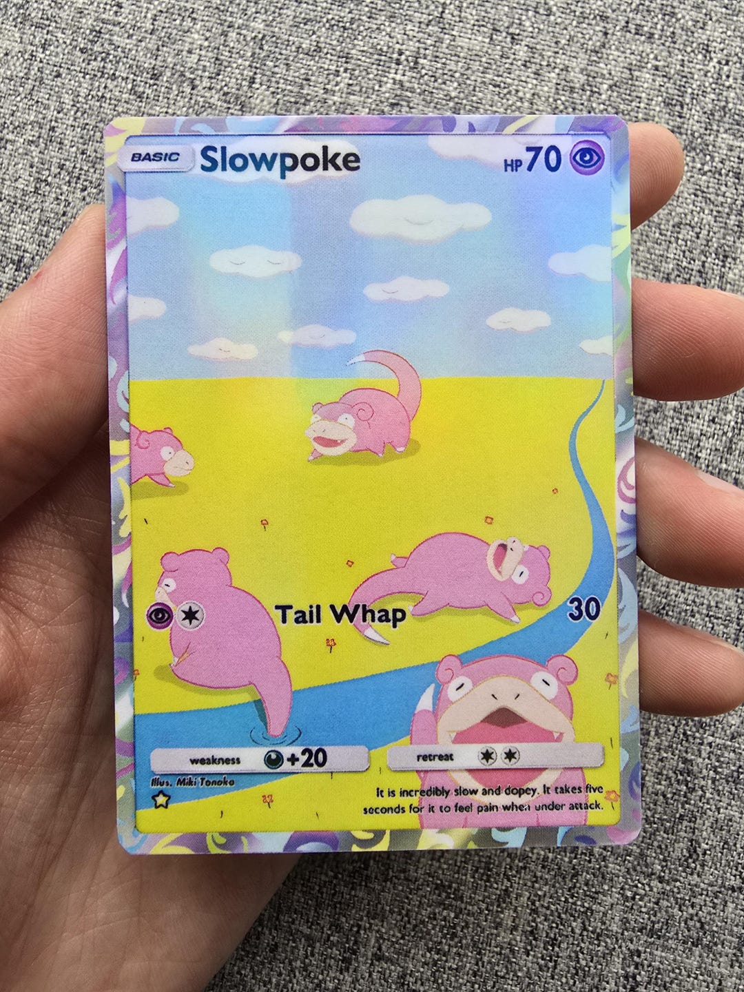 slowpoke holographic card Slowpoke - Prism Holo (S13) [Merlin / Topps Stickers main image 0