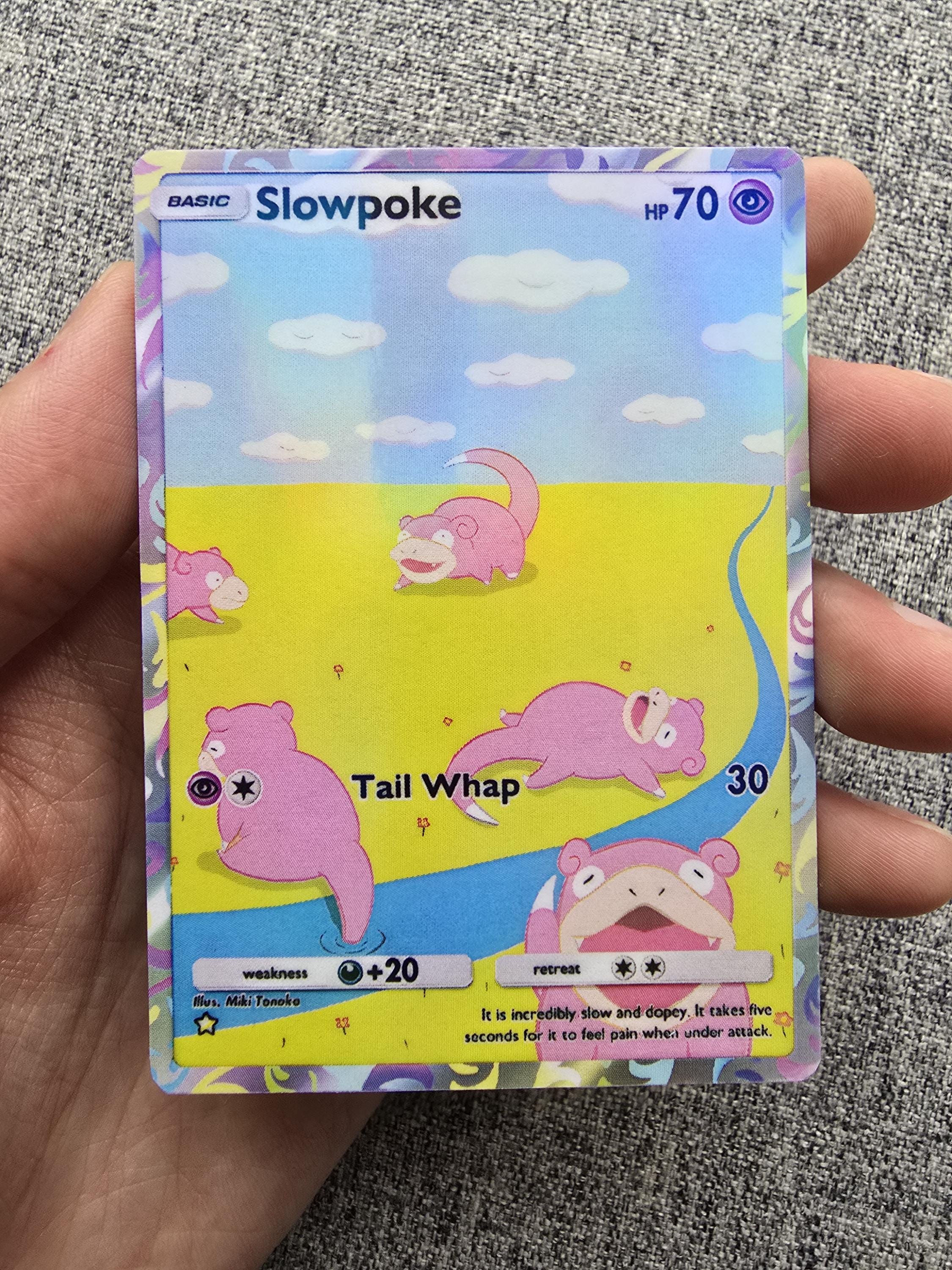 Custom, Holographic, Glossy, Pocket TCG Handcrafted Pokmon Cards - Slowpoke