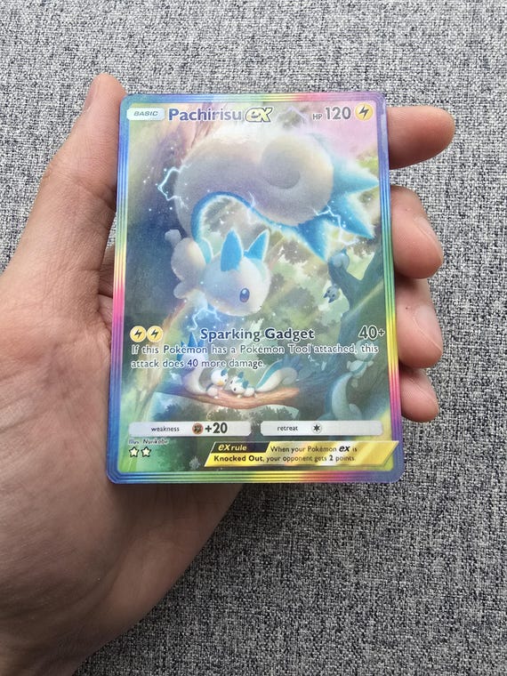 Custom, Holographic, Glossy, Pocket TCG Handcrafted Pokmon Cards -  Pachirisu ex