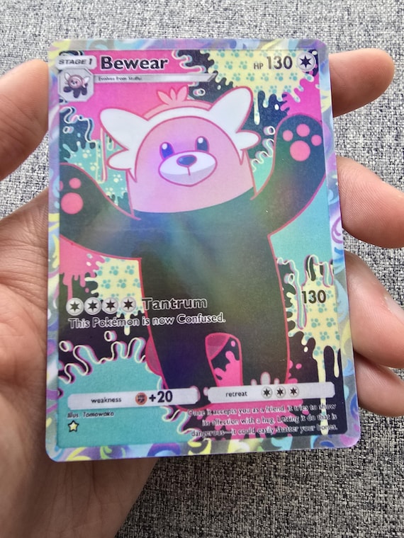 Custom, Holographic, Glossy, Pocket TCG Handcrafted Pokmon Cards - Bewear  A3 Celestial Guardians
