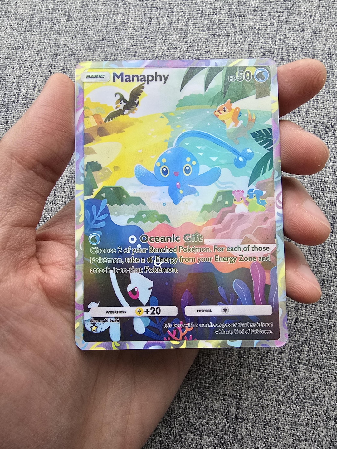 Custom, Holographic, Glossy, Pocket TCG Handcrafted Pokmon Cards - Manaphy  - Etsy
