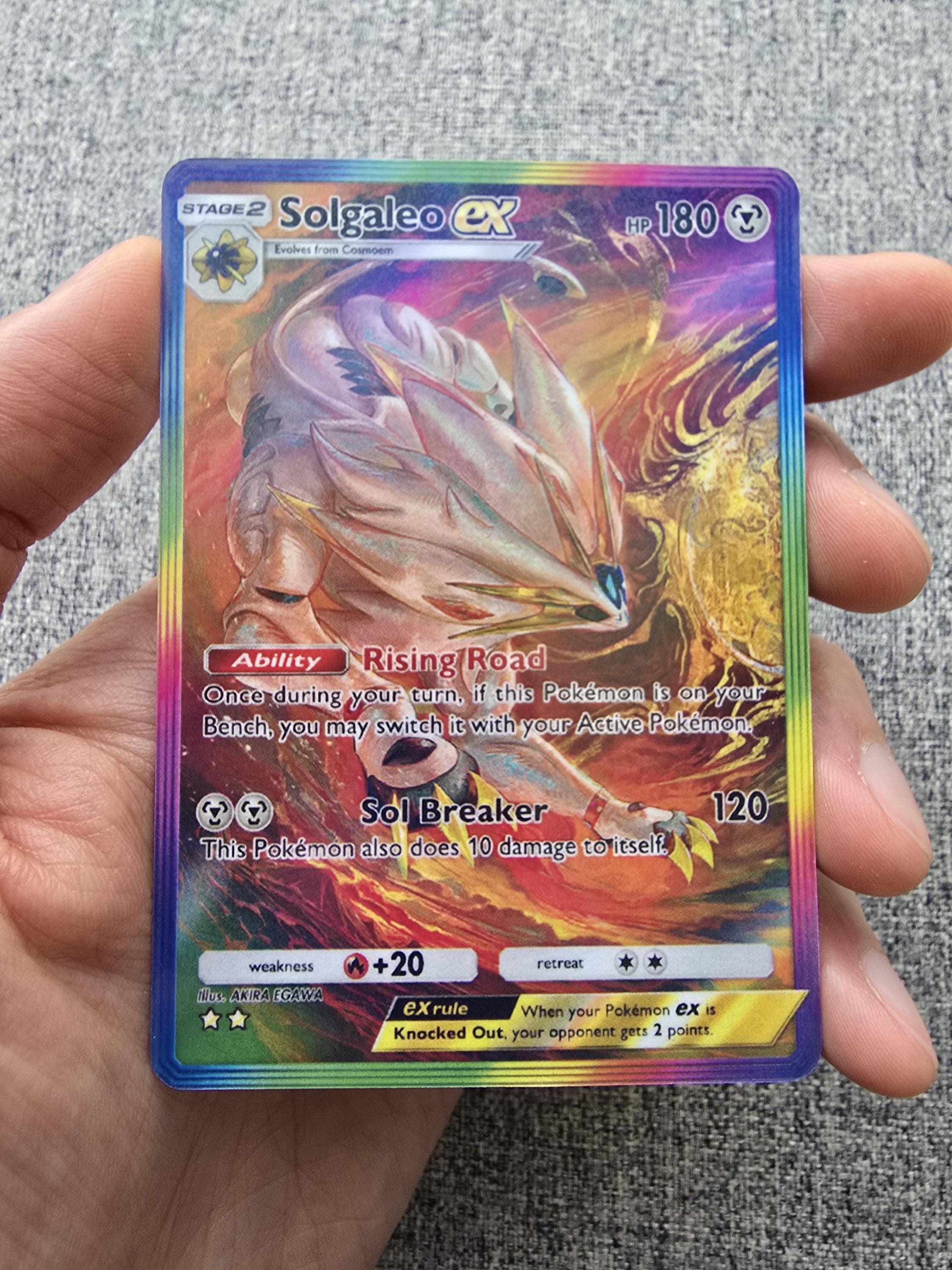 Custom, Holographic, Glossy, Pocket TCG Handcrafted Pokmon Cards - Solgaleo  Ex Rainbow A3 Celestial Guardians - Etsy