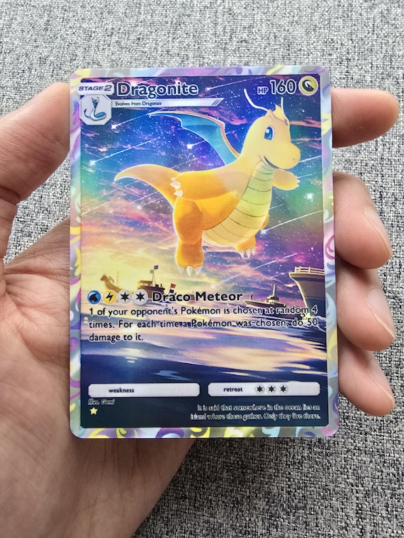Custom, Holographic, Glossy, Pocket TCG Handcrafted Pokmon Cards - Dragonite - Etsy Custom, Holographic, Glossy, Pocket TCG Handcrafted Pokmon Cards - Dragonite - Etsy