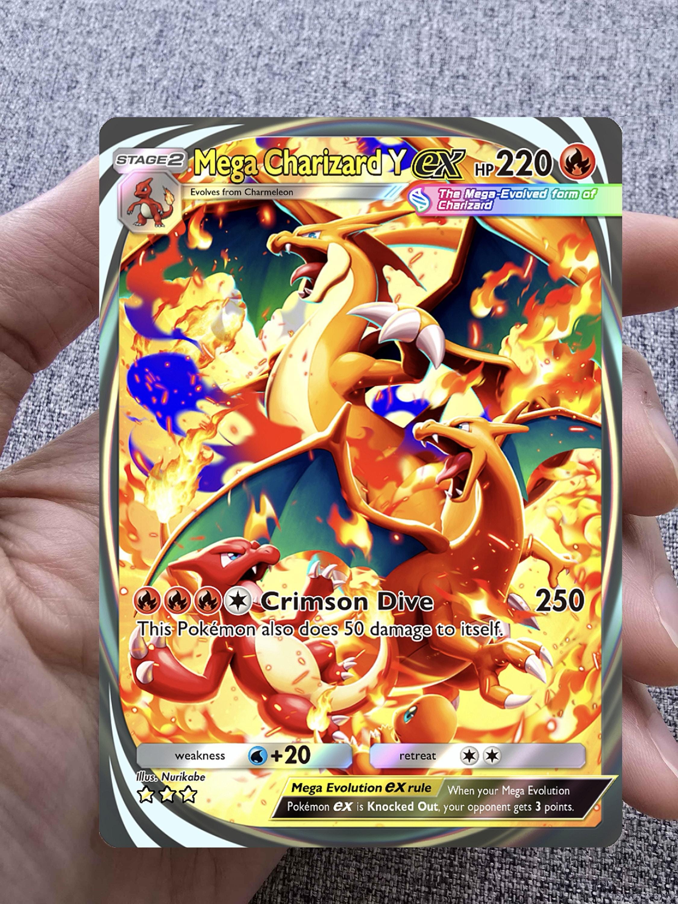 Custom, Holographic, Glossy, Pocket TCG Handcrafted Pokmon Cards - Mega  Charizard ex Immersive B1a Crimson Blaze