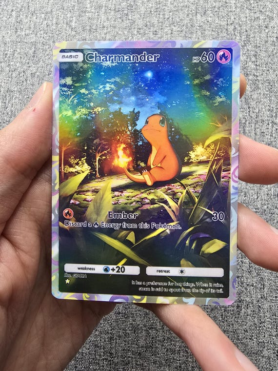 Custom, Holographic, Glossy, Pocket TCG Handcrafted Pokmon Cards -  Charmander
