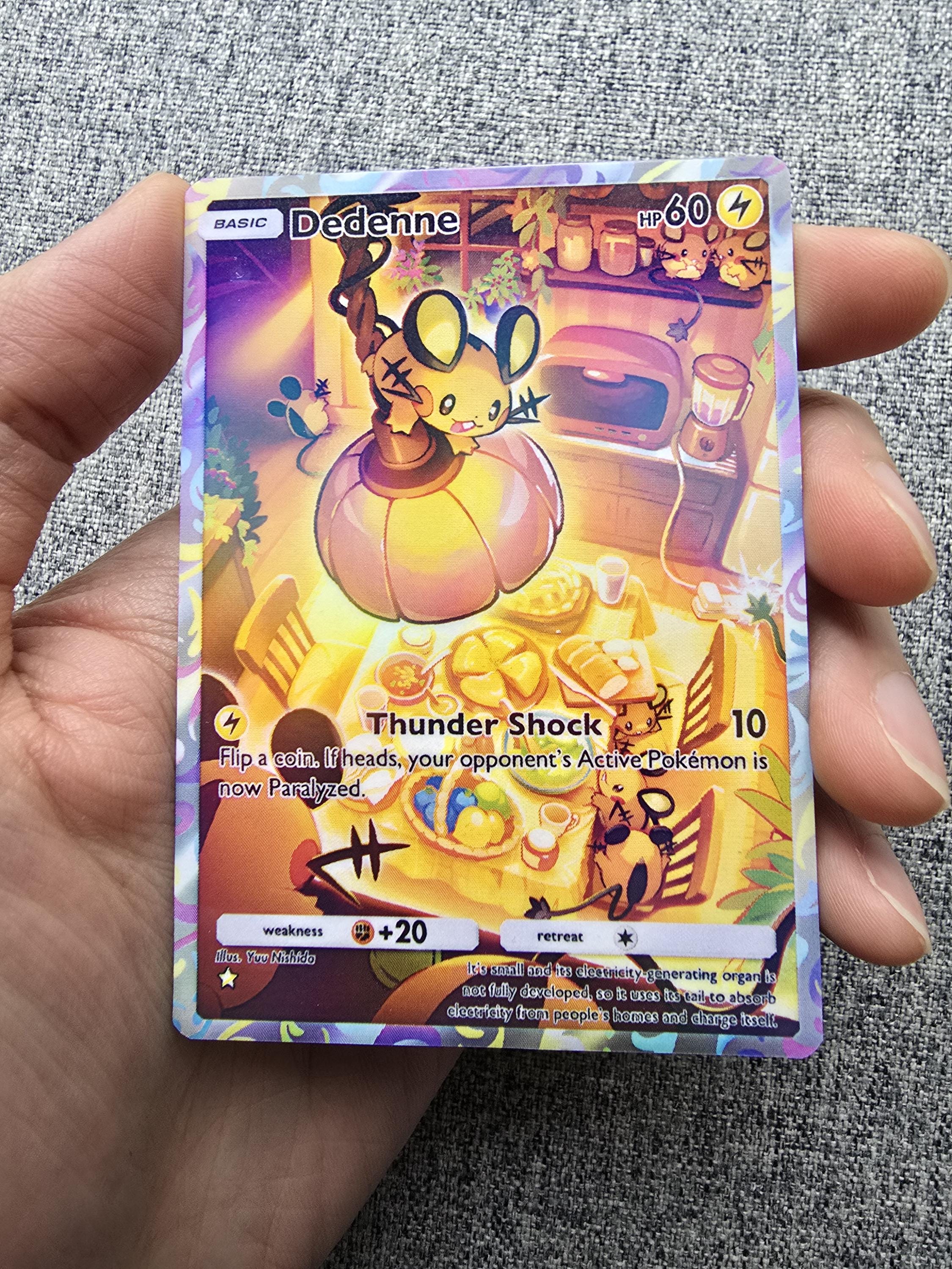 Custom, Holographic, Glossy, Pocket TCG Handcrafted Pokmon Cards - Dedenne  - Etsy