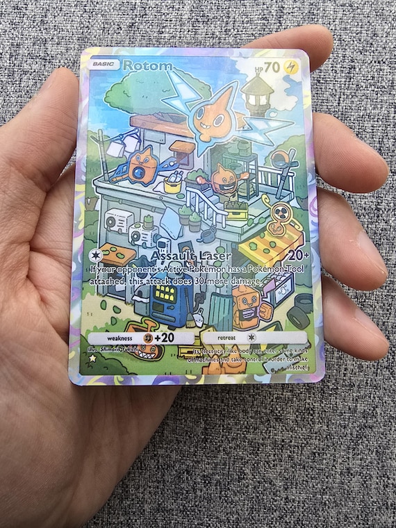 Custom, Holographic, Glossy, Pocket TCG Handcrafted Pokmon Cards - Rotom -  Etsy