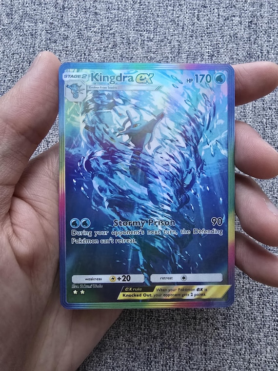 Custom, Holographic, Glossy, Pocket TCG Handcrafted Pokmon Cards - Kingdra ex Rainbow A4 Wisdom of Sea and Sky Custom, Holographic, Glossy, Pocket TCG Handcrafted Pokmon Cards - Kingdra ex Rainbow A4 Wisdom of Sea and Sky