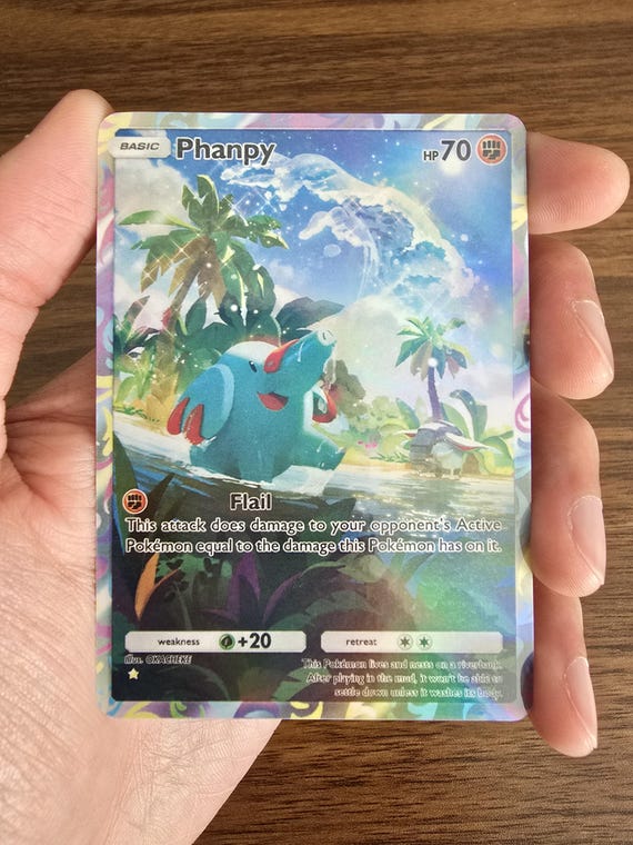 Custom, Holographic, Glossy, Pocket TCG Handcrafted Pokmon Cards - Phanpy  A4a Secluded Springs - Etsy