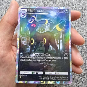 Cartes Pokémon personnalisées, holographiques, brillantes, de poche JCC fabriquées à la main - Umbreon A3b Eevee Grove