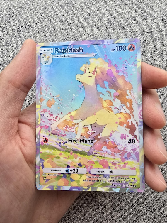 Custom, Holographic, Glossy, Pocket TCG Handcrafted Pokmon Cards - Rapidash
