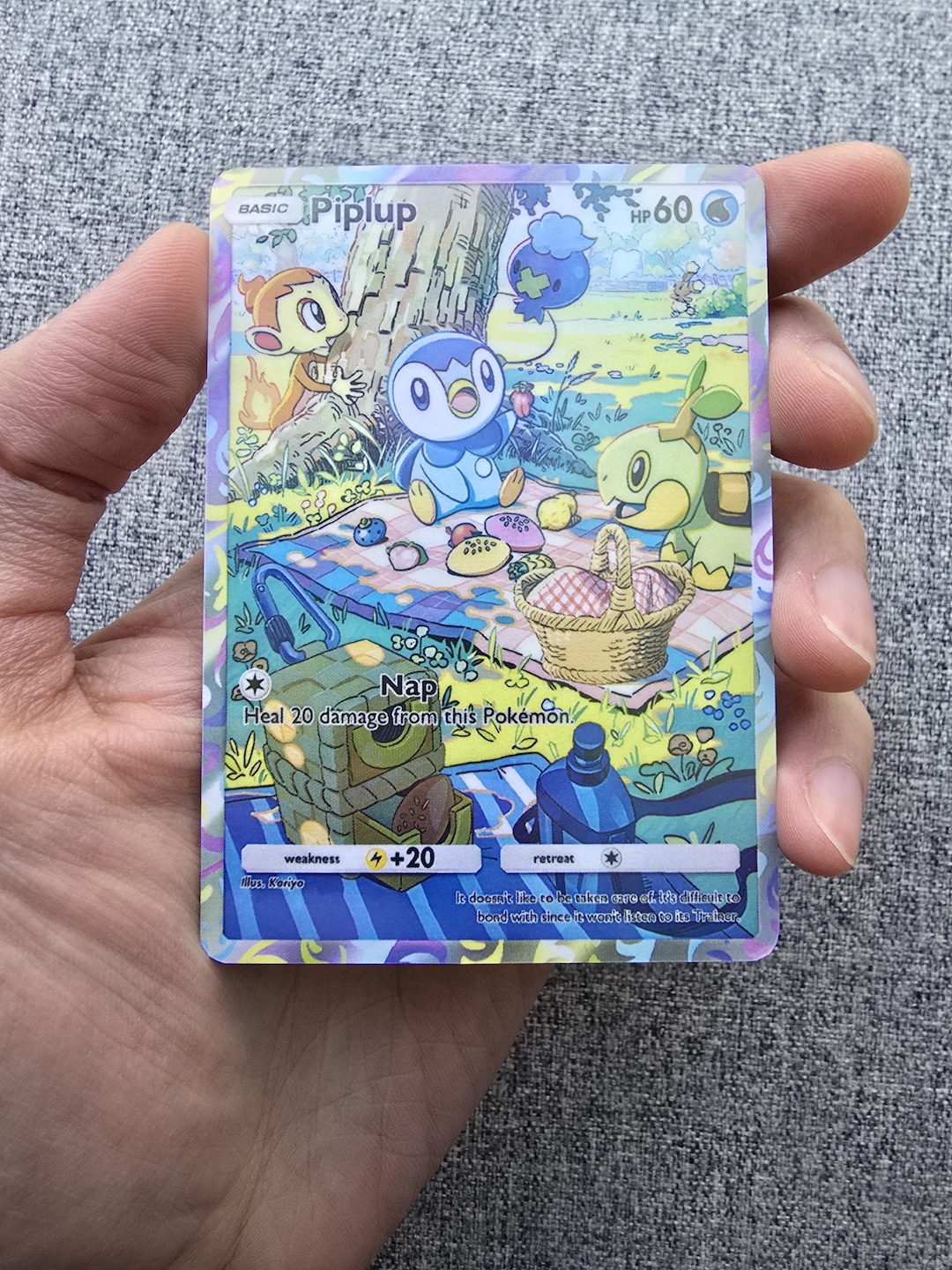 Custom, Holographic, Glossy, Pocket TCG Handcrafted Pokmon Cards - Piplup  Promo - Etsy