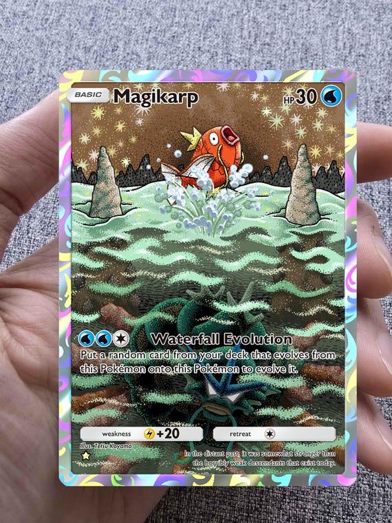 pokemon cards magikarp Custom, Holographic, Glossy, Pocket TCG Handcrafted Pokémon Cards