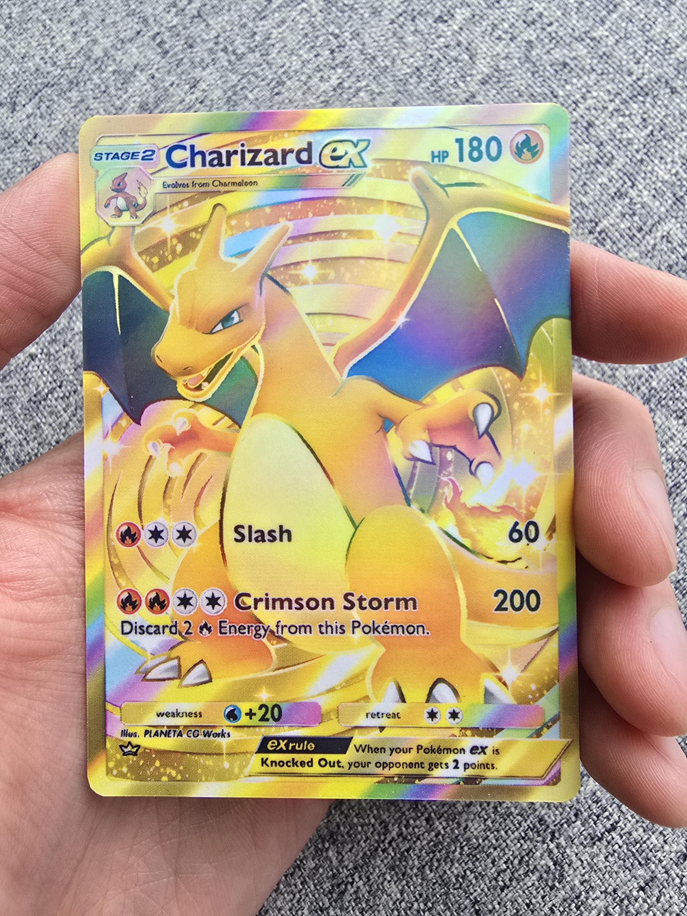 fake gold pokemon cards charizard Pokemon V Evolution Charizard V HP 508 LV 91 Gold Foil Fan Art Card FREE SHIPPIN