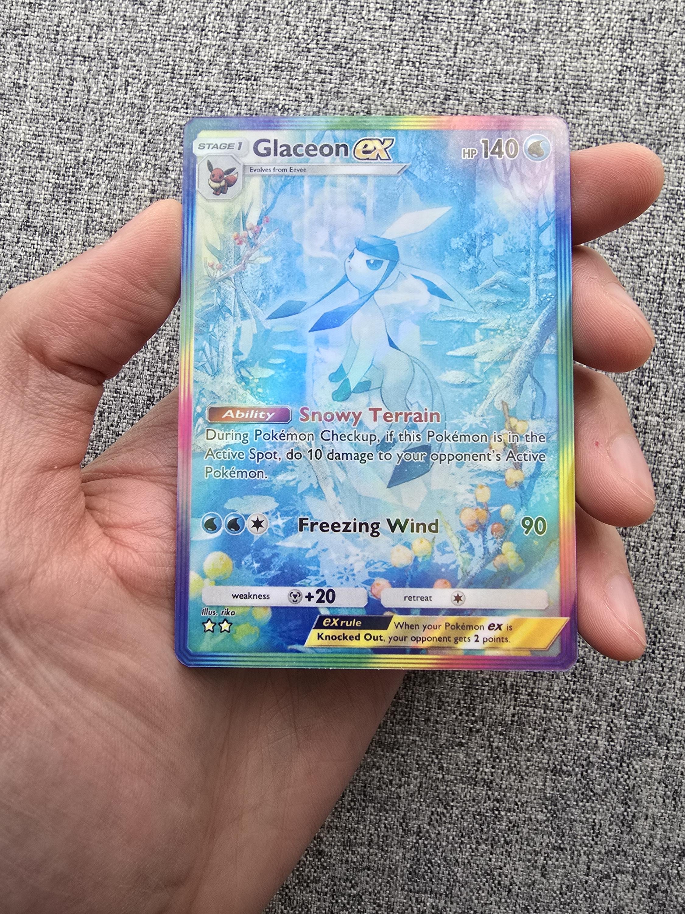 Custom, Holographic, Glossy, Pocket TCG Handcrafted Pokmon Cards - Glaceon  Ex - Etsy