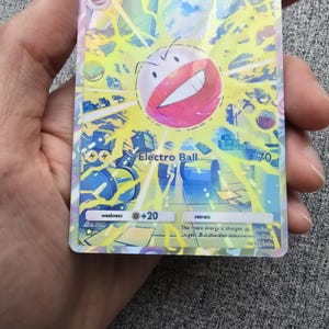 Cartes Pokémon personnalisées, holographiques, brillantes, de poche JCC fabriquées à la main - Électrode