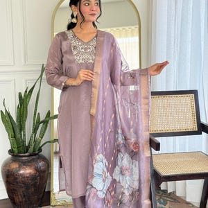 Pakistani Designer Chinon Silk fully embroidered Sequence Work Readymade Salwar Kameez Stitched Wedding Wear Suits