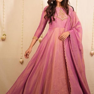 Pakistani Designer Chinon Silk fully embroidered Sequence Work Readymade Salwar Kameez Stitched Wedding Wear Suits