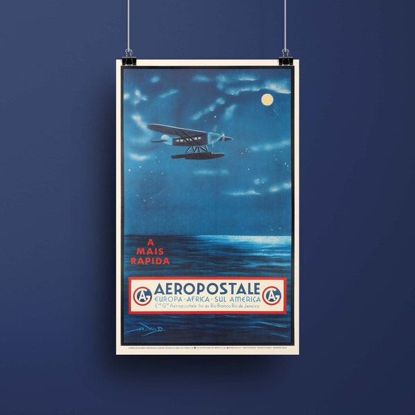 Affiche d'agence Aéropostale - A mais rapida