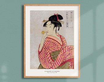 Japanese print - Poppen o Fuku Musume