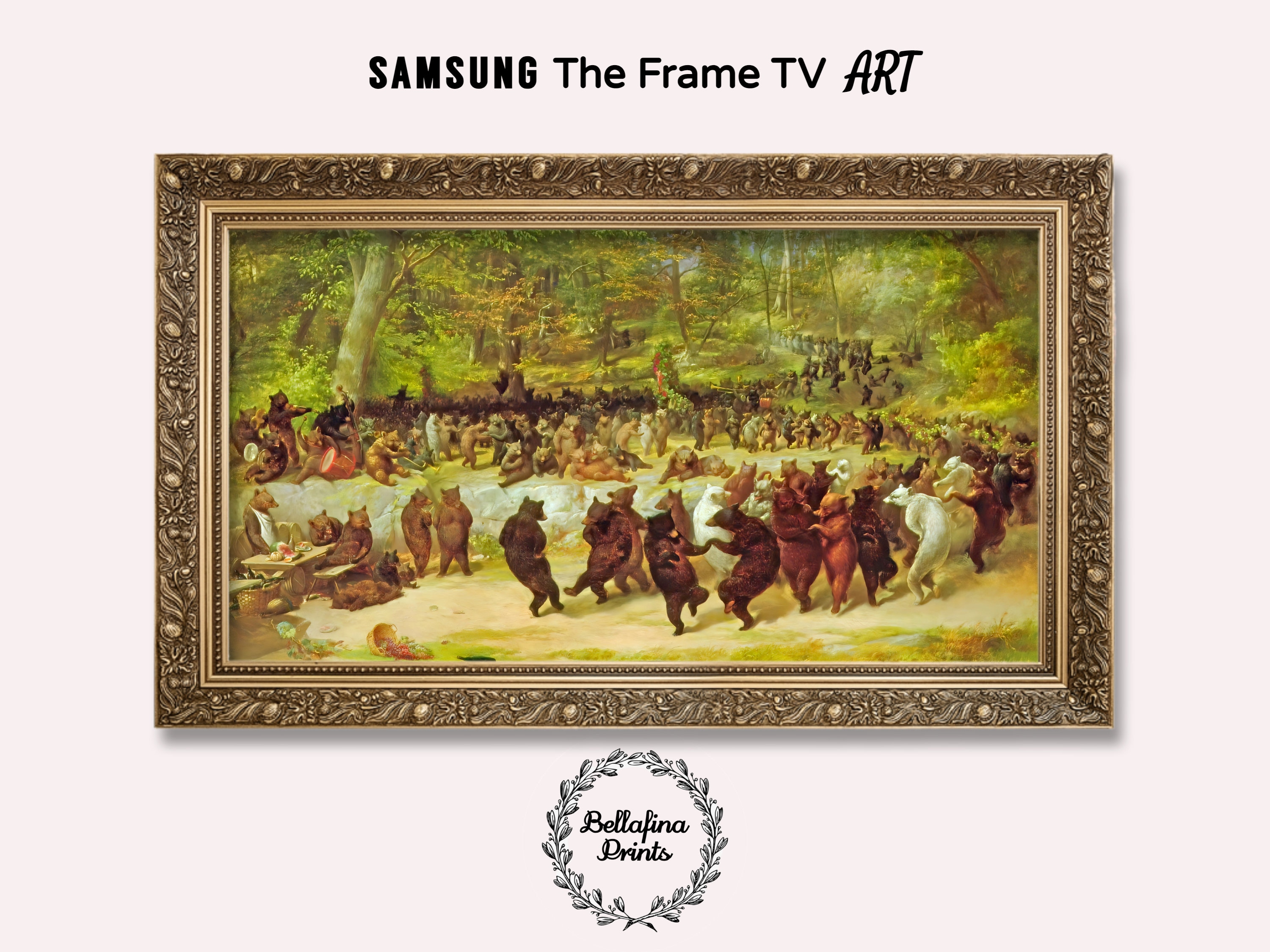 Samsung The Frame TV Digital Descargar arte, William H. Beard - The Bear Dance, Digital Frame TV art descarga instantánea
