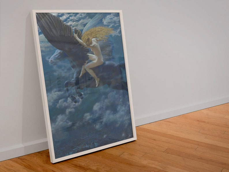 Edward Robert Hughes Dream Idyll, A Valkyrie 1902, Vintage Portrait of a Valkyrie on Her War Edward Robert Hughes Dream Idyll, A Valkyrie 1902, Vintage Portrait of a Valkyrie on Her War