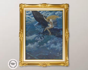 Edward Robert Hughes: Dream Idyll, A Valkyrie (1902), Norse Mythology wall art, Mythical fine art print, Digital download classic art print