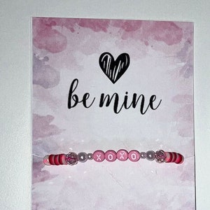 Friendship Bracelet Valentines - Set of 4 - Non Candy - Bracelet Valentines - Personalized Valentines - Class Set