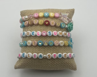 Taylor Swift Lover Bracelet Set – Album & Song Title Friendship Bracelets (Set of 5)