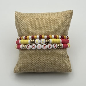 Kansas City Chiefs Friendship Bracelets – Stackable Team Colors – Fan Gift - Taylor Swift inspired jewelry