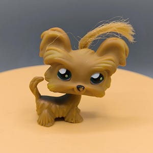 Littlest Pet Shop #6 Shih Tzu, authentische LPS Haustierfigur, brauner Shih Tzu 2005, Sammlerstück