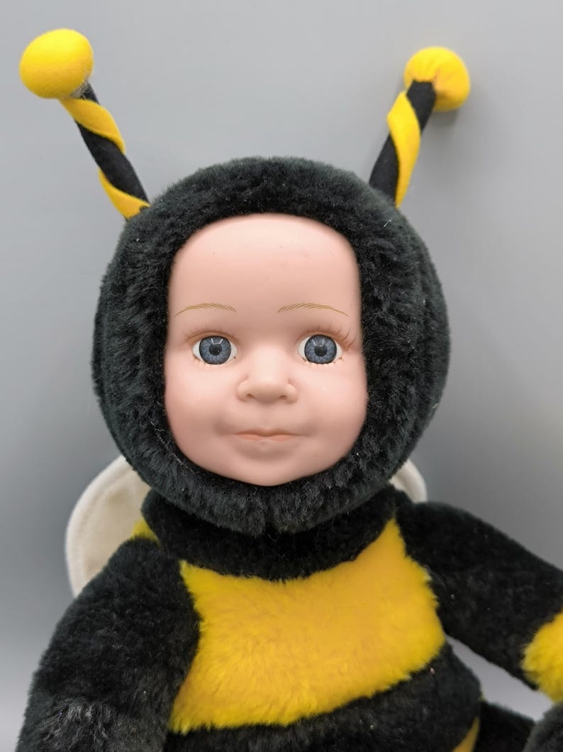Vintage Baby in Bee Costume, Anne Geddes Style Soft Toy, Cute Baby Bee ...