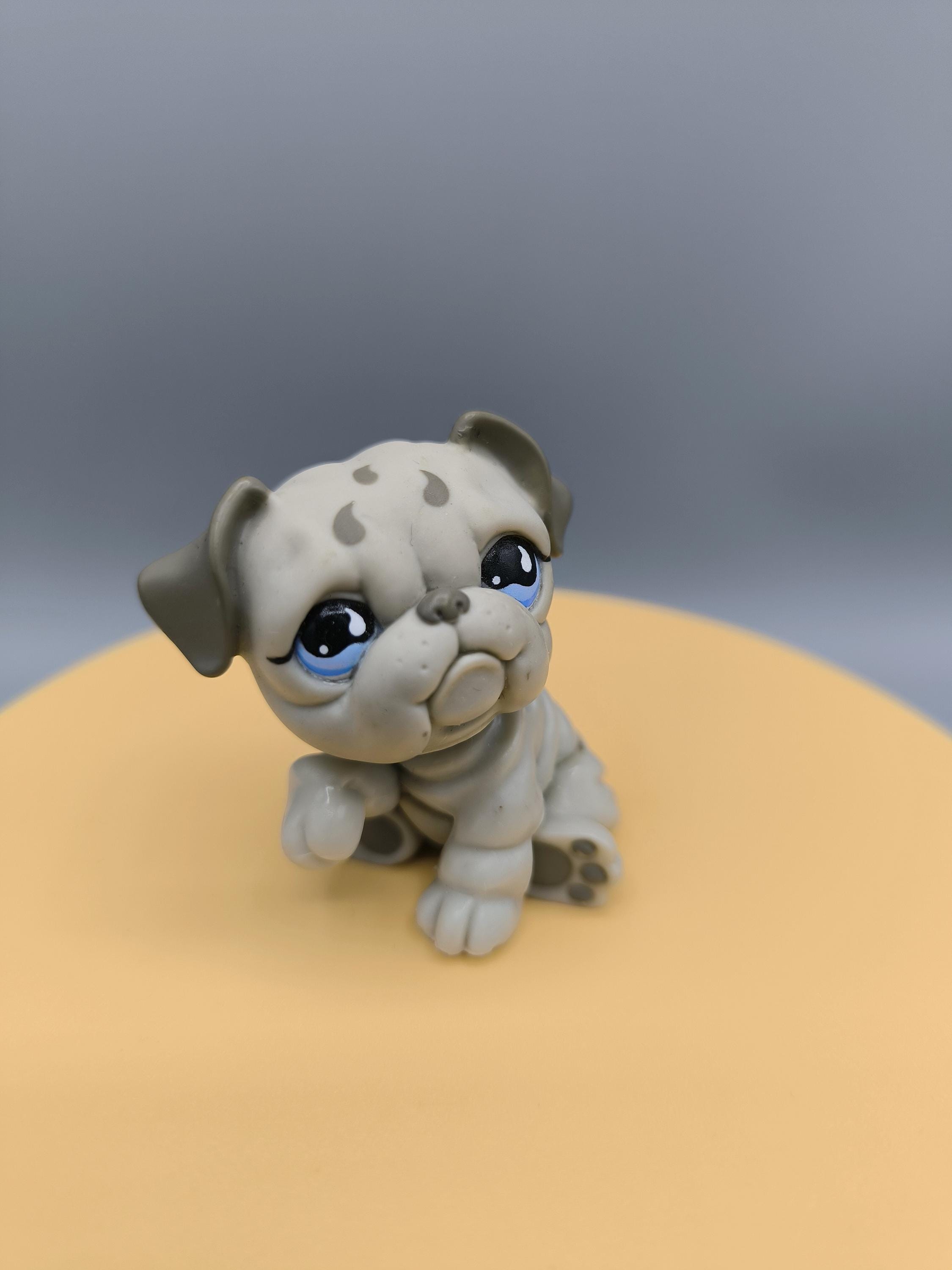 Littlest Pet Shop Bulldog #508, Grey Bulldog, Authentic Pet