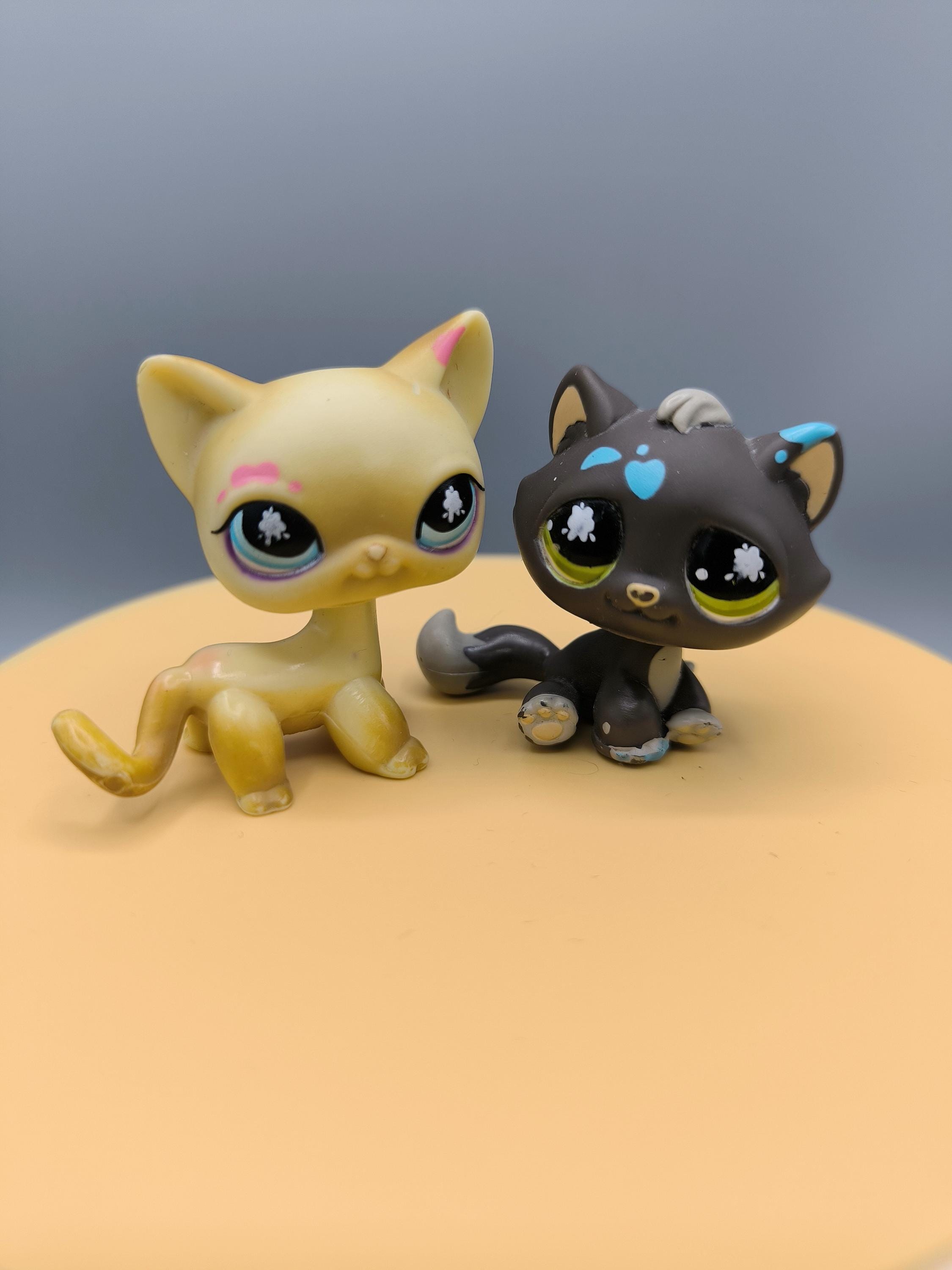 Figurine Littlest Pet Shop Chat #1074 (chaton Crème & Gris) + Tasse Offerte - Occasion