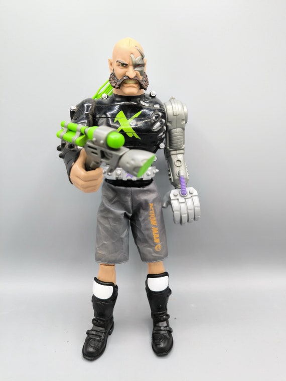 Vintage Action man X figurine, vintage toy Hasbro 2000, full outfit and  weapons, excellent condition, collectors gift
