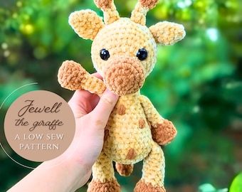 Jewell the Giraffe - Low Sew Crochet Pattern / Amigurumi PDF File