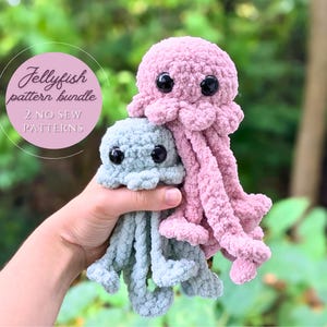 No Sew Jellyfish Crochet Pattern Bundle / Amigurumi Plushie PDF File