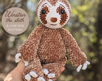 Winston the Sloth - Low Sew Crochet Pattern / Amigurumi PDF File