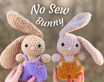 Bean the No Sew Bunny Crochet Pattern / Amigurumi Plushie PDF File