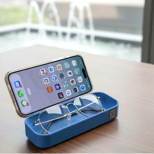 Personalized Phone Stand Charging Station Desk Organizer Accessory Set Bedside Table Device Dock Phone Holder Eyeglass Storage Tech Caddy