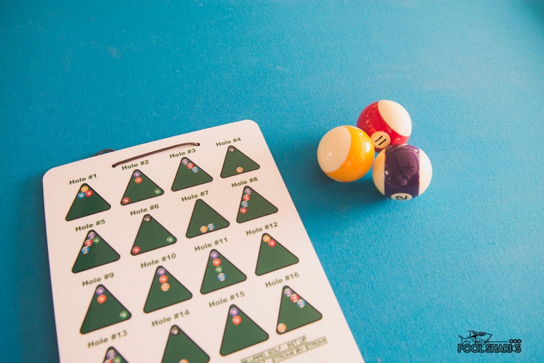 Billiard Golf Game Set Dry Erase Scorekeeping Board With Microfiber Towel, Marker, and Leather