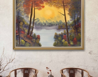 En el bosque pintura al óleo