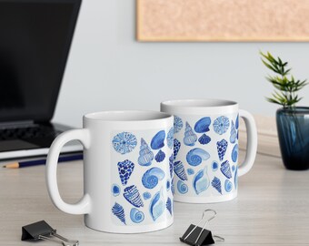 Blue Shells Ceramic Mug 11oz