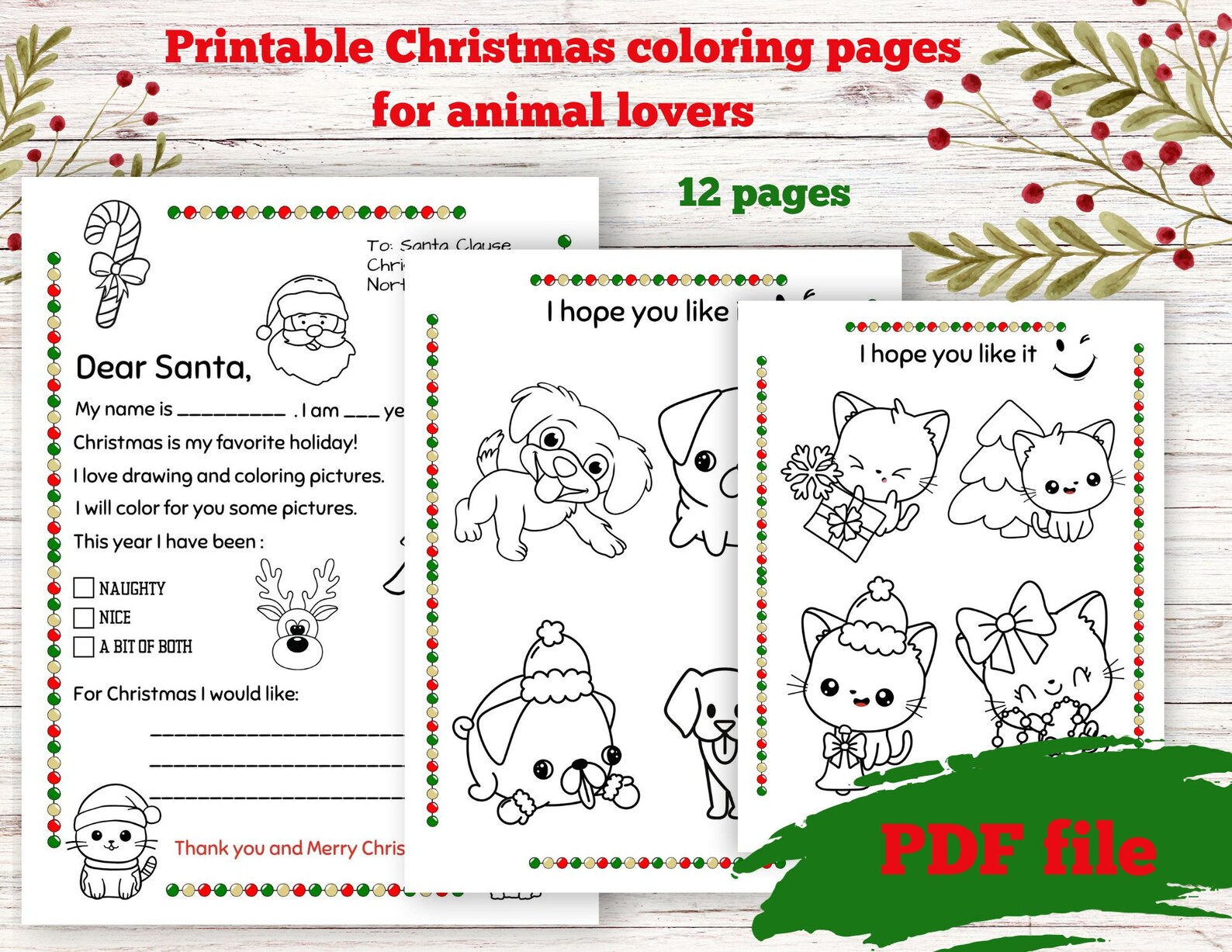 Printable Christmas Coloring Pages Letter To Santa Letter From Santa 