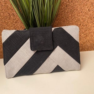 Portefeuille en Jeans Noir et Gris / Porte-chéquier