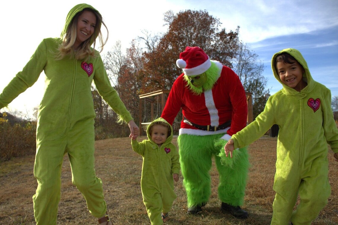 Dr. Seuss's the Grinch One Piece Pajamas for the Family MANY SIZES Etsy