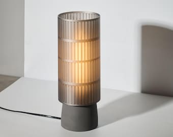 Concrete Table Lamp, Brutalist Bedside Lamp, Handmade Mood Lighting, Unique Home Decor Gift