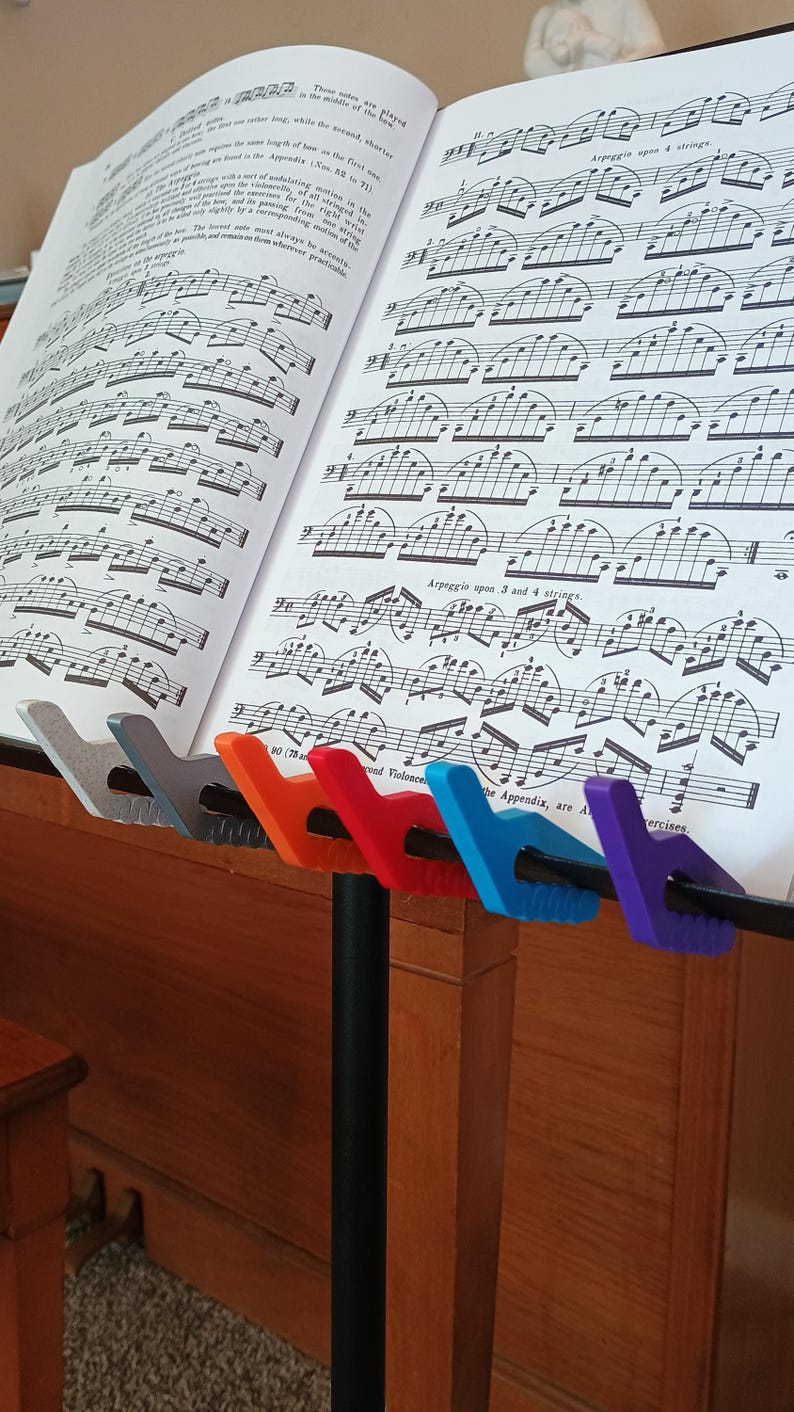 Customizable Orchestra Bow Hook for music stand musician present gift string player violin viola cello bass student 3d printed image 3