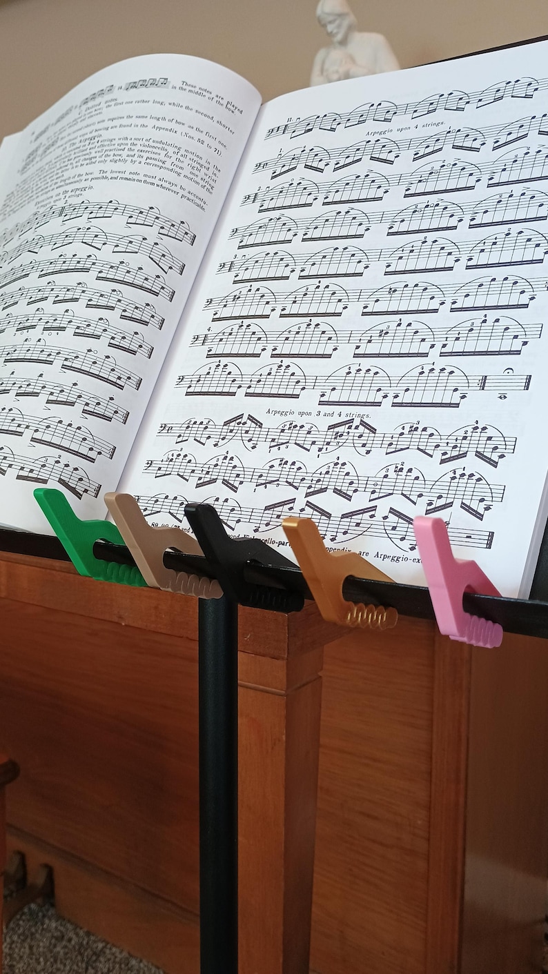 Customizable Orchestra Bow Hook for music stand musician present gift string player violin viola cello bass student 3d printed image 4