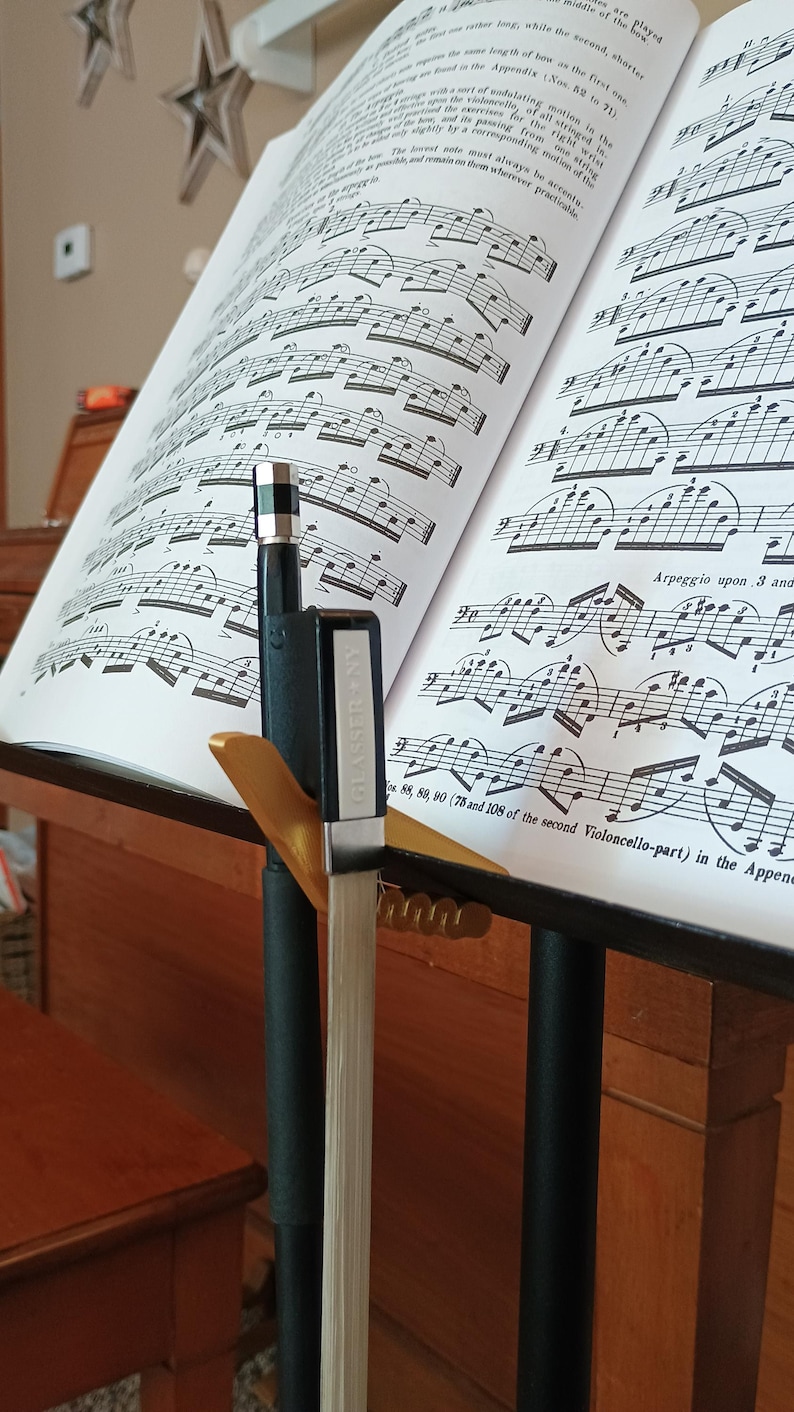 Customizable Orchestra Bow Hook for music stand musician present gift string player violin viola cello bass student 3d printed image 7
